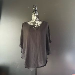 Asymmetrical overlay black shirt